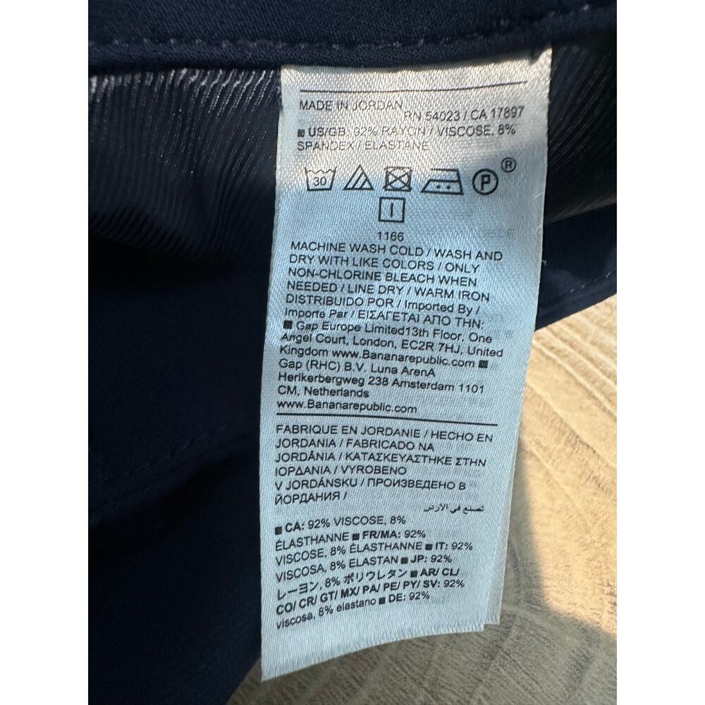 Banana Republic High-Rise Modern Slim City Stretch Ankle Pant Navy Blue 2P - Picture 6 of 12